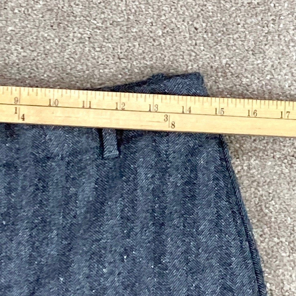 Banana Republic Wool Silk Straight Leg Pants Women Sz 8 Grey Herringbone Career - Picture 6 of 12